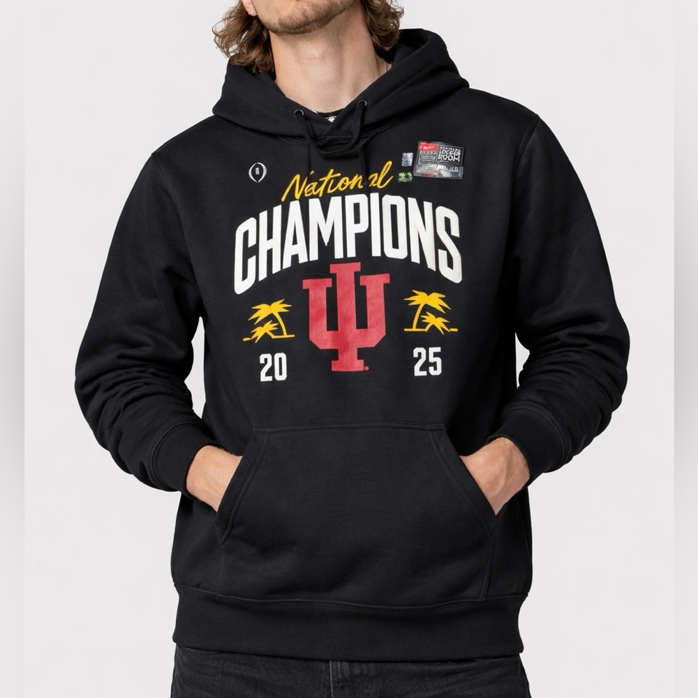 Nike Indiana Hoosiers college‎ National Champions 2025 Hoodie Black Size Small